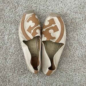 Tory Burch Beige and Tan Espadrilles